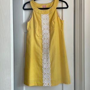 Lilly Pulitzer Yellow and white mini shift dress | Size 6 | Like New